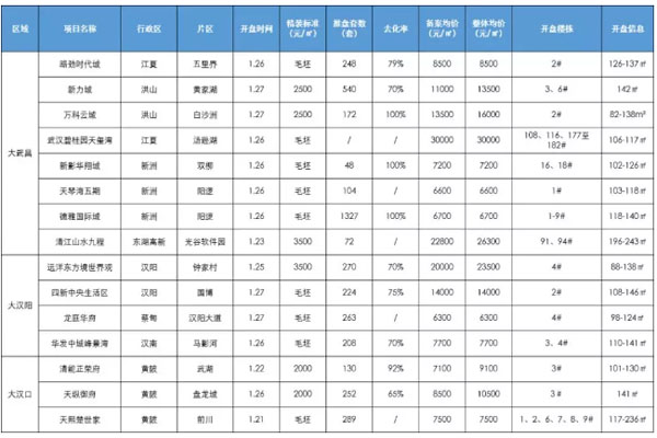 武汉楼盘最新动态概览 2019年概述